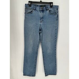 Lauren Ralph Lauren Straight Leg Jeans Womens 12 Blue Good High Rise Stretch